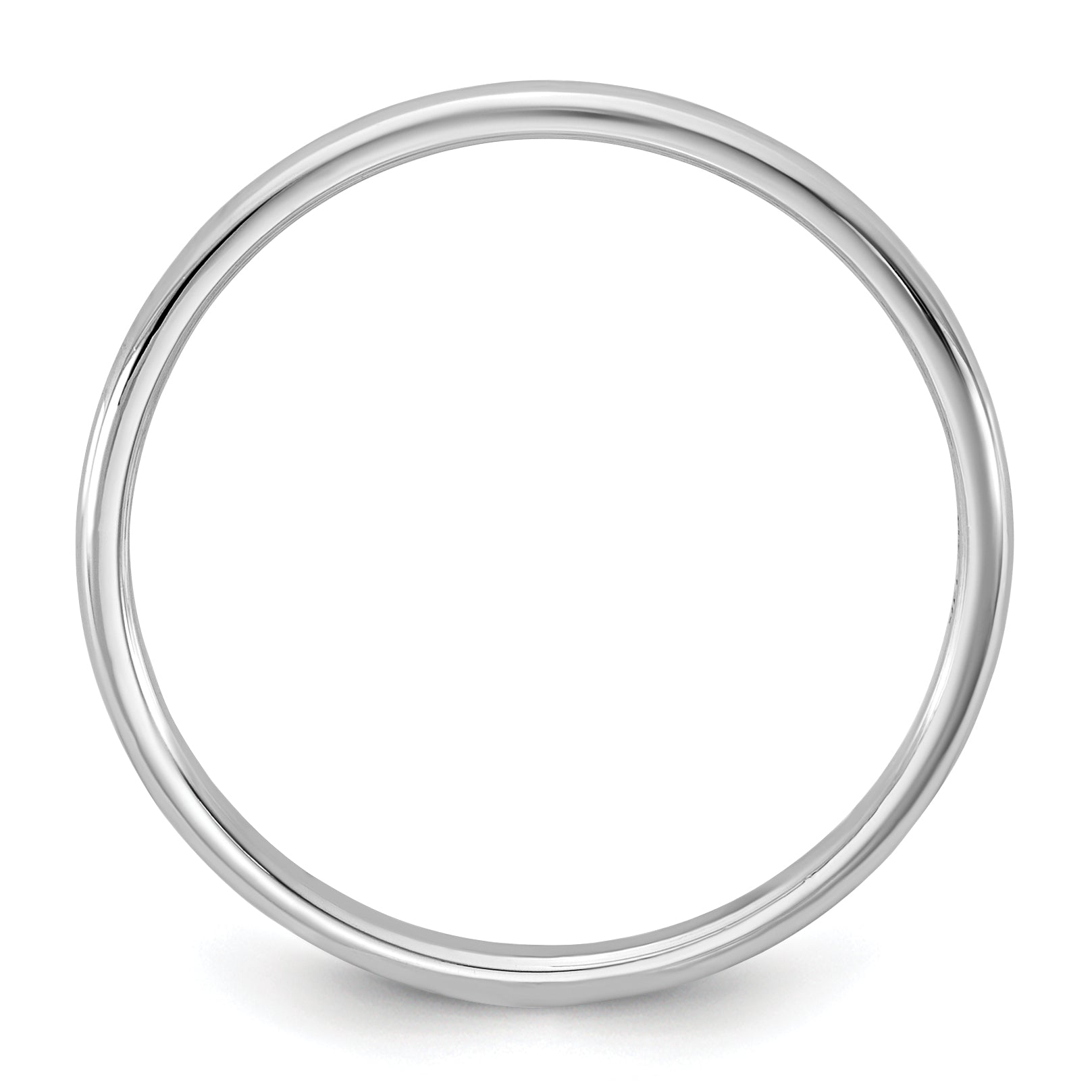 10K White Gold 10Kw 1.5mm Ltw Half Round Band Size 14