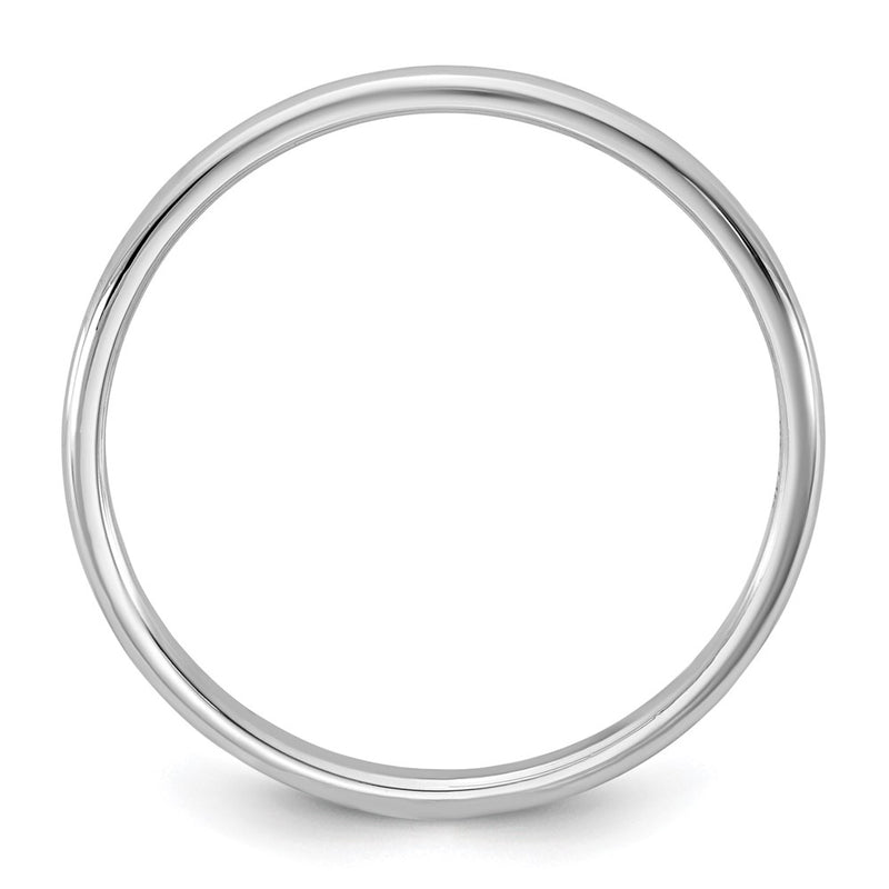 10K White Gold 10Kw 1.5mm Lightweight Half Round Band Size 5