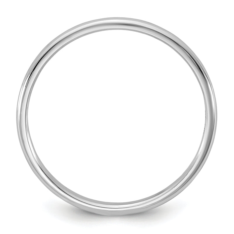 10K White Gold 10Kw 1.5mm Lightweight Half Round Band Size 10.5