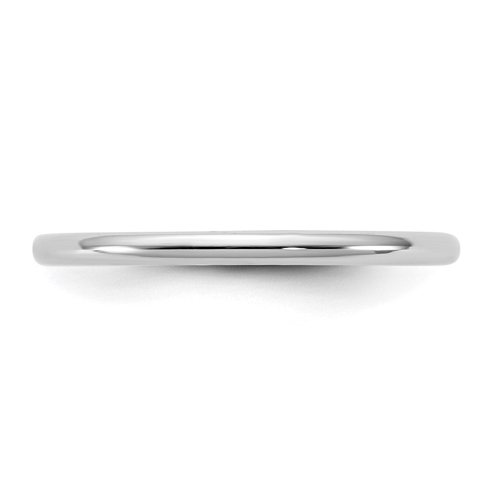 10K White Gold 10Kw 1.5mm Lightweight Half Round Band Size 9.5