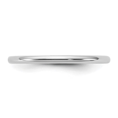 10K White Gold 10Kw 1.5mm Lightweight Half Round Band Size 5