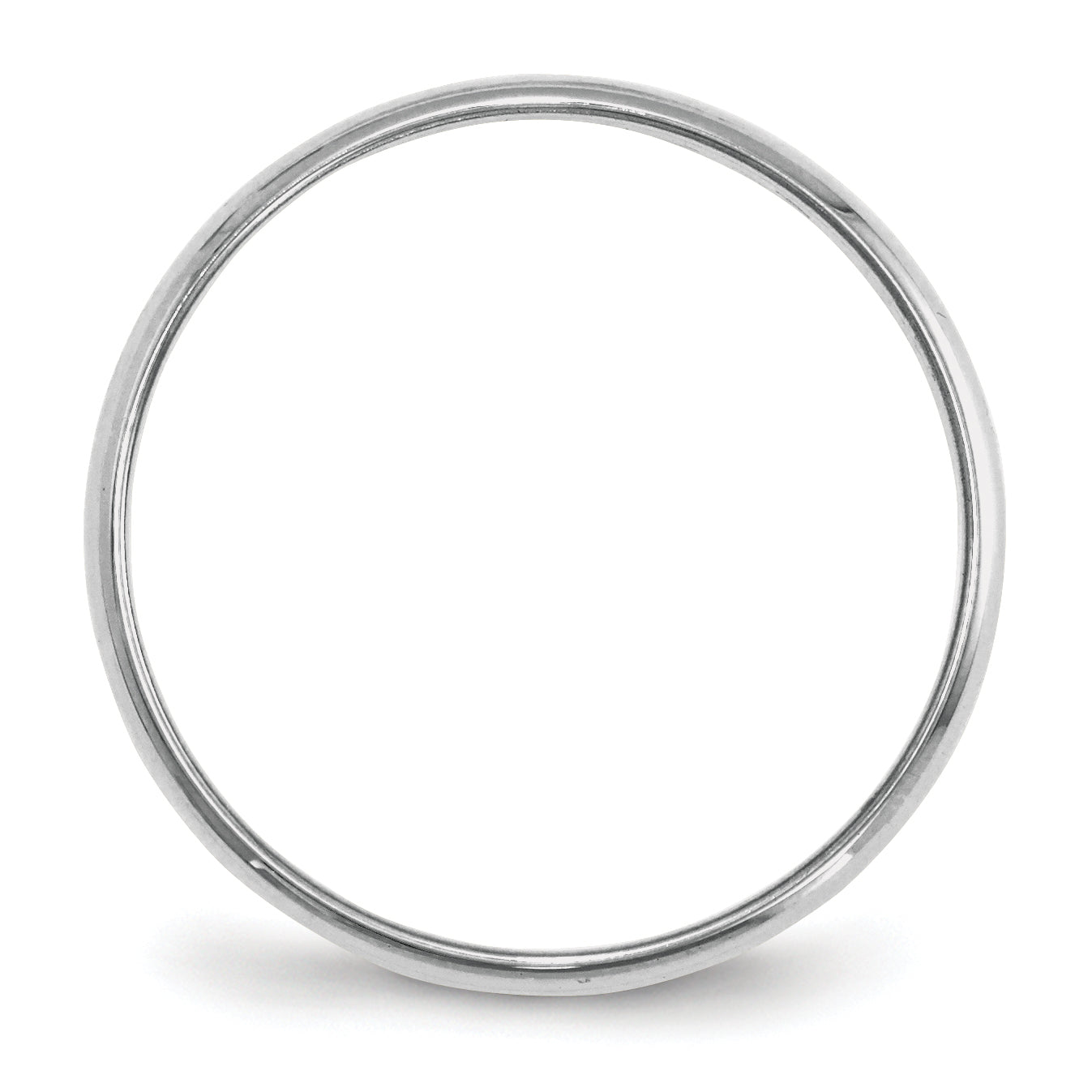 10K White Gold 2mm Lightweight Half Round Wedding Band Size 13.5