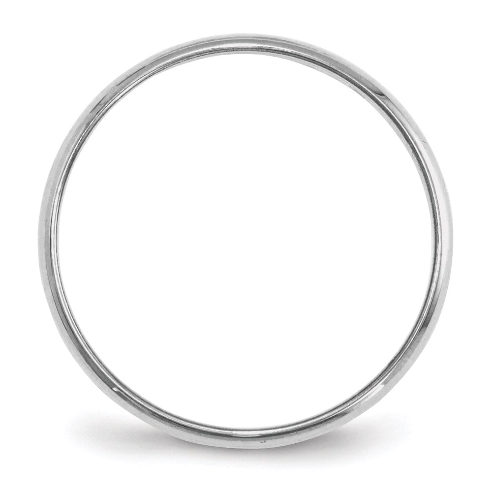 14k White Gold 2mm Lightweight Half Round Wedding Band Ring