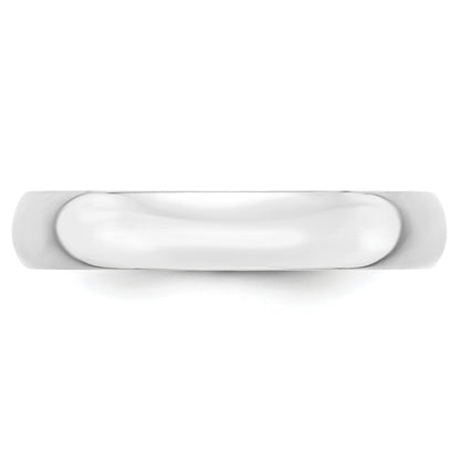 10K White Gold 4mm Lightweight Half Round Wedding Band Size 6.5