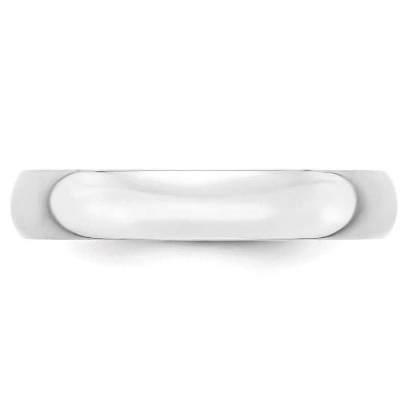 14k White Gold 4mm Lightweight Half Round Wedding Band Ring