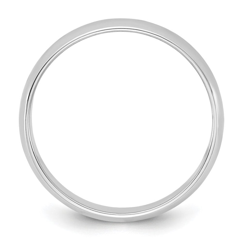 10K White Gold 10Kw 4.5mm Lightweight Half Round Band Size 4.5