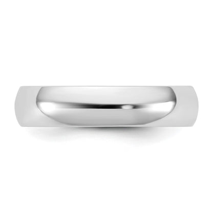 14K White Gold 4.5mm Lightweight Half Round Band