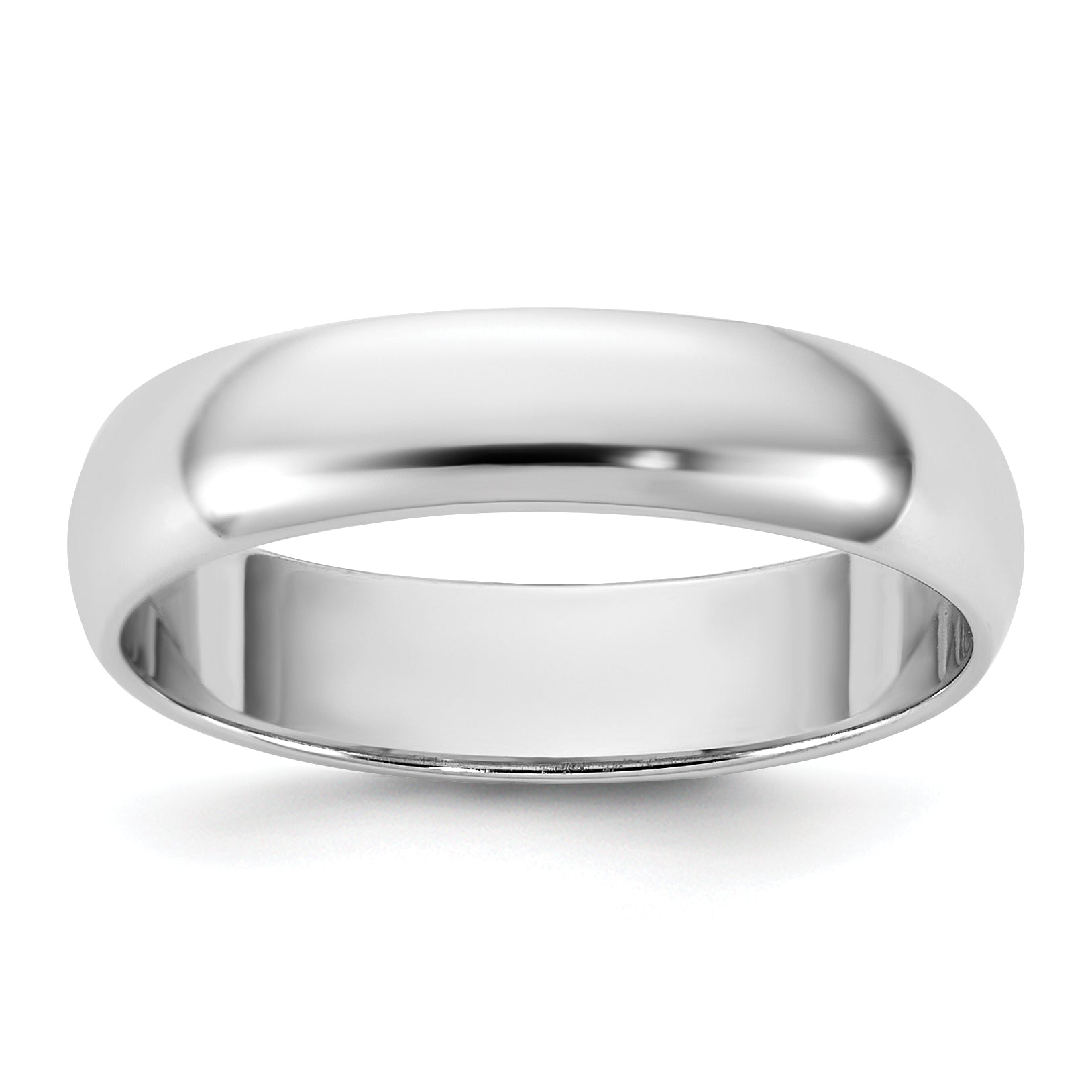 10K White Gold 10Kw 4.5mm Ltw Half Round Band Size 6.5