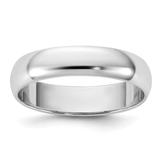 10K White Gold 10Kw 4.5mm Ltw Half Round Band Size 6.5