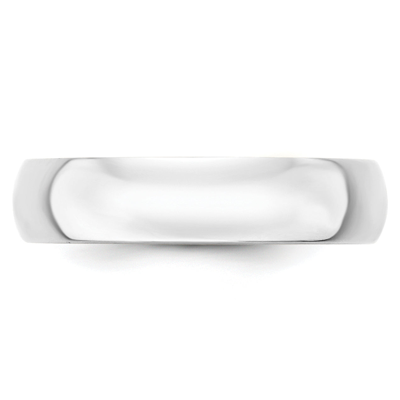 14K White Gold 5mm Lightweight Half Round Wedding Band