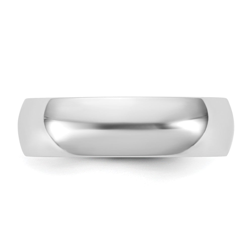 10K White Gold 10Kw 5.5mm Lightweight Half Round Band Size 7.5