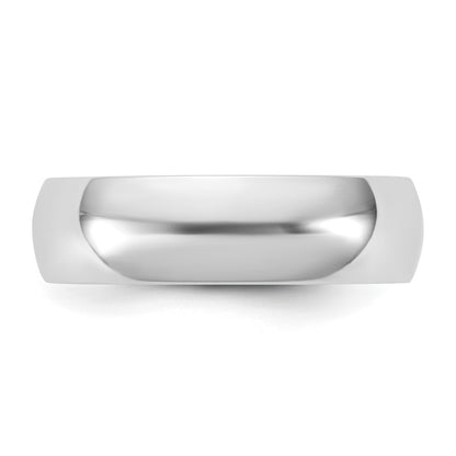 10K White Gold 10Kw 5.5mm Lightweight Half Round Band Size 7.5