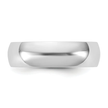 10K White Gold 10Kw 5.5mm Ltw Half Round Band Size 6