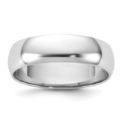10K White Gold 10Kw 5.5mm Ltw Half Round Band Size 6