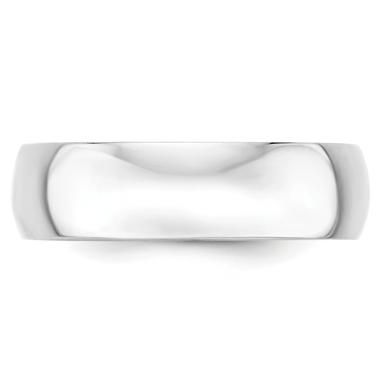 10K White Gold 6mm Lightweight Half Round Wedding Band Size 12.5