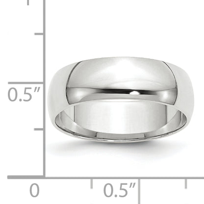 10K White Gold 6mm Lightweight Half Round Wedding Band Size 12.5