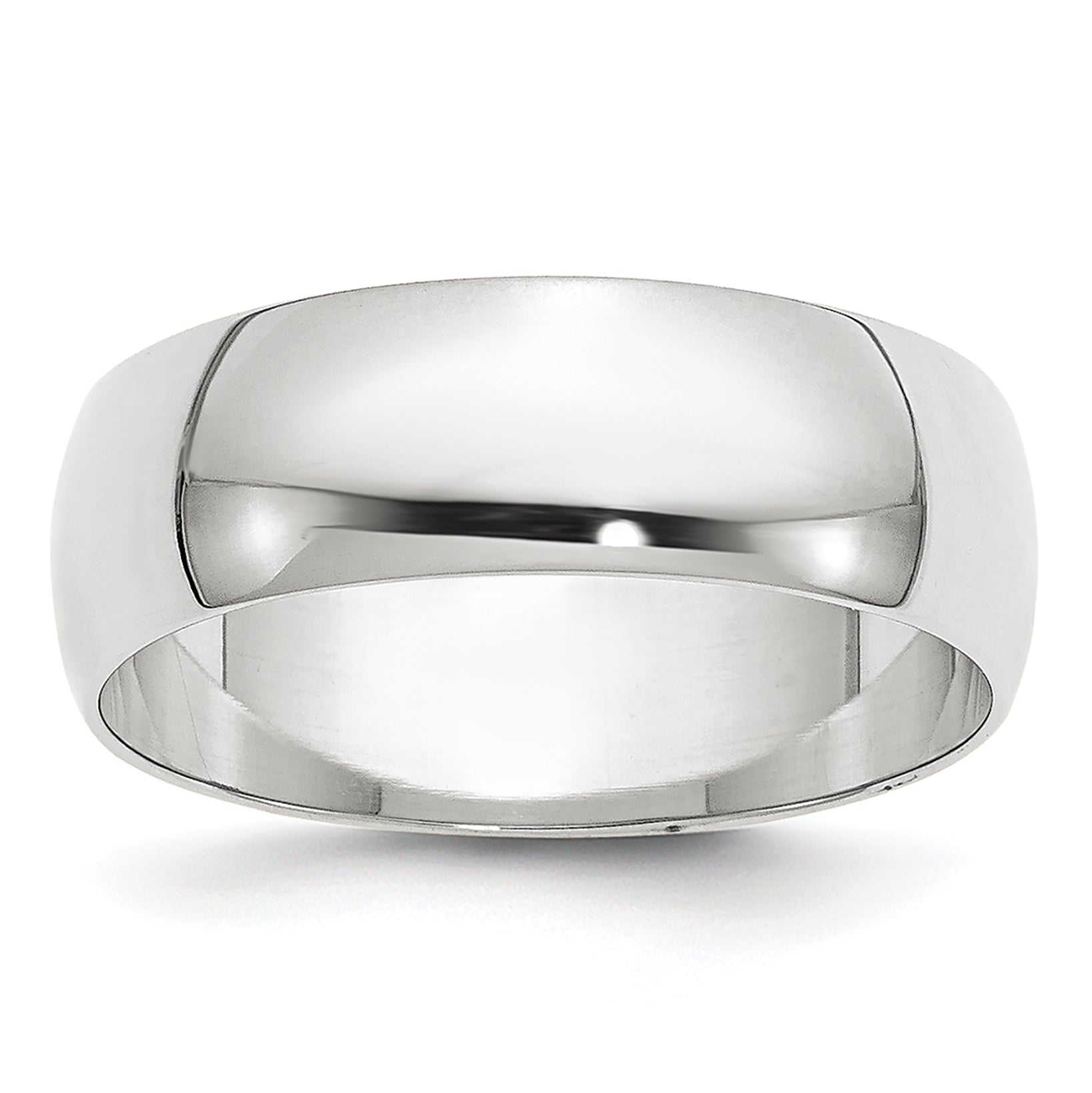 10K White Gold 6mm Lightweight Half Round Wedding Band Size 12.5
