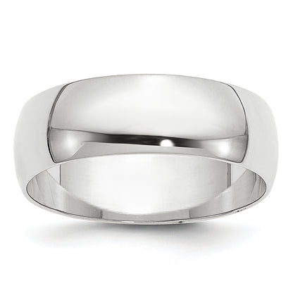 10K White Gold 6mm Lightweight Half Round Wedding Band Size 12.5