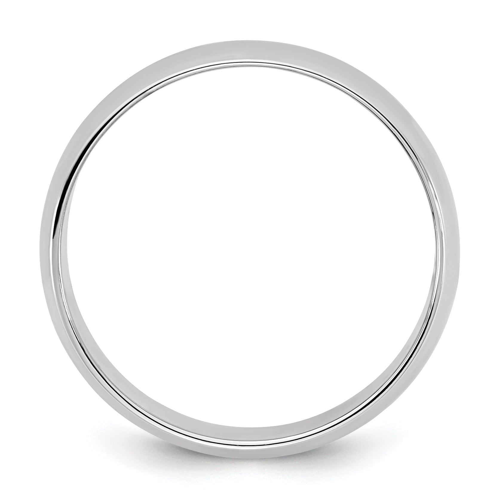10K White Gold 10Kw 6.5mm Lightweight Half Round Band Size 10.5