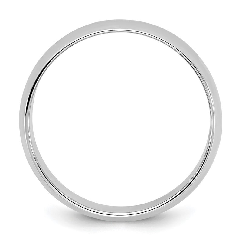 10K White Gold 10Kw 6.5mm Lightweight Half Round Band Size 8.5