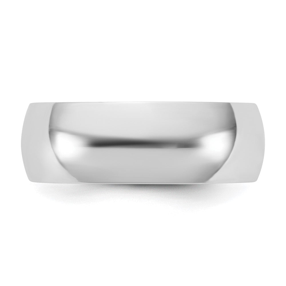 10K White Gold 10Kw 6.5mm Lightweight Half Round Band Size 9.5