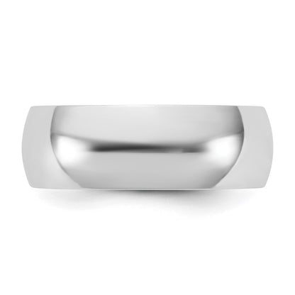 10K White Gold 10Kw 6.5mm Lightweight Half Round Band Size 9.5