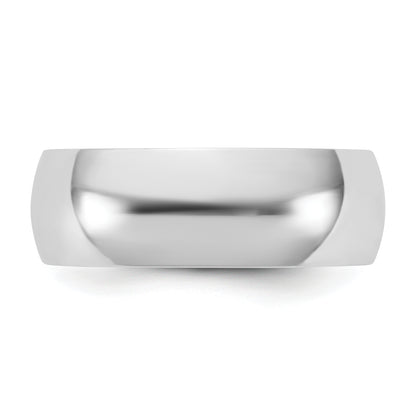 10K White Gold 10Kw 6.5mm Ltw Half Round Band Size 9