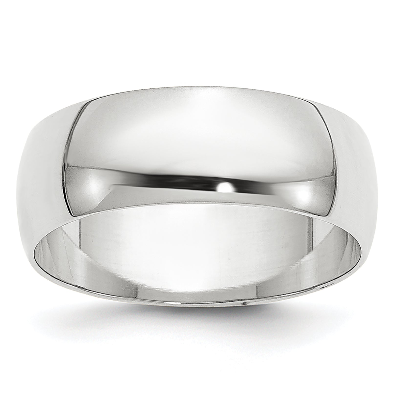 10K White Gold 10Kw 6.5mm Lightweight Half Round Band Size 10.5