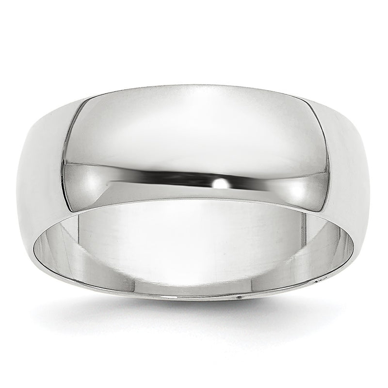 10K White Gold 10Kw 6.5mm Lightweight Half Round Band Size 5