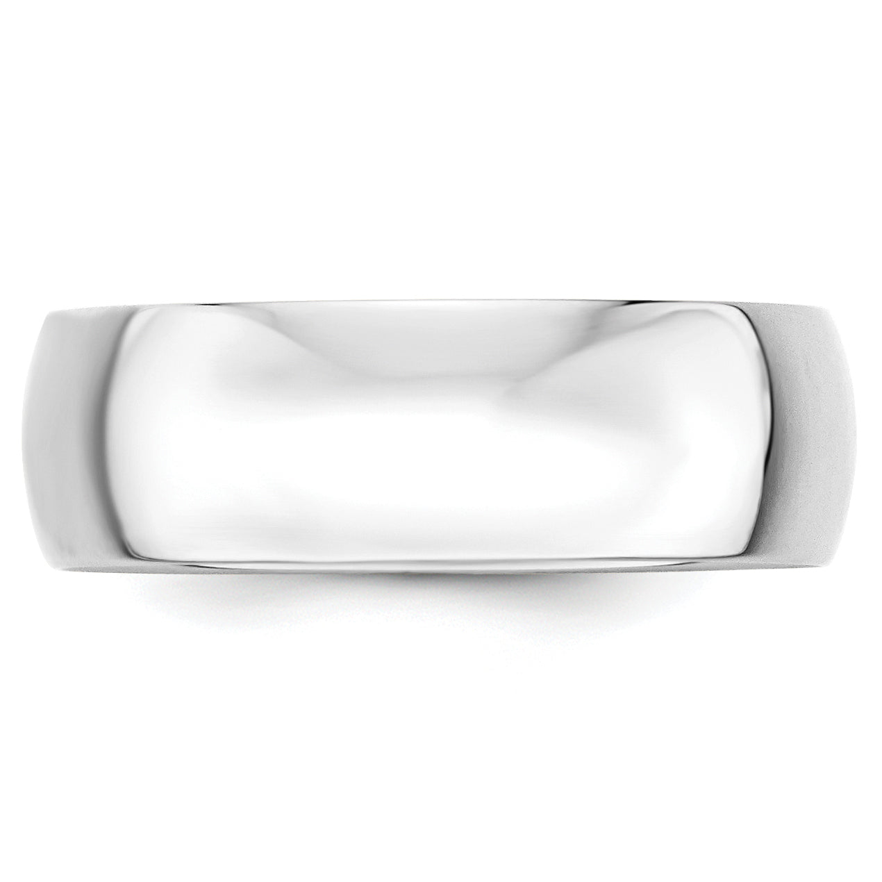 10K White Gold 7mm Lightweight Half Round Wedding Band Size 9