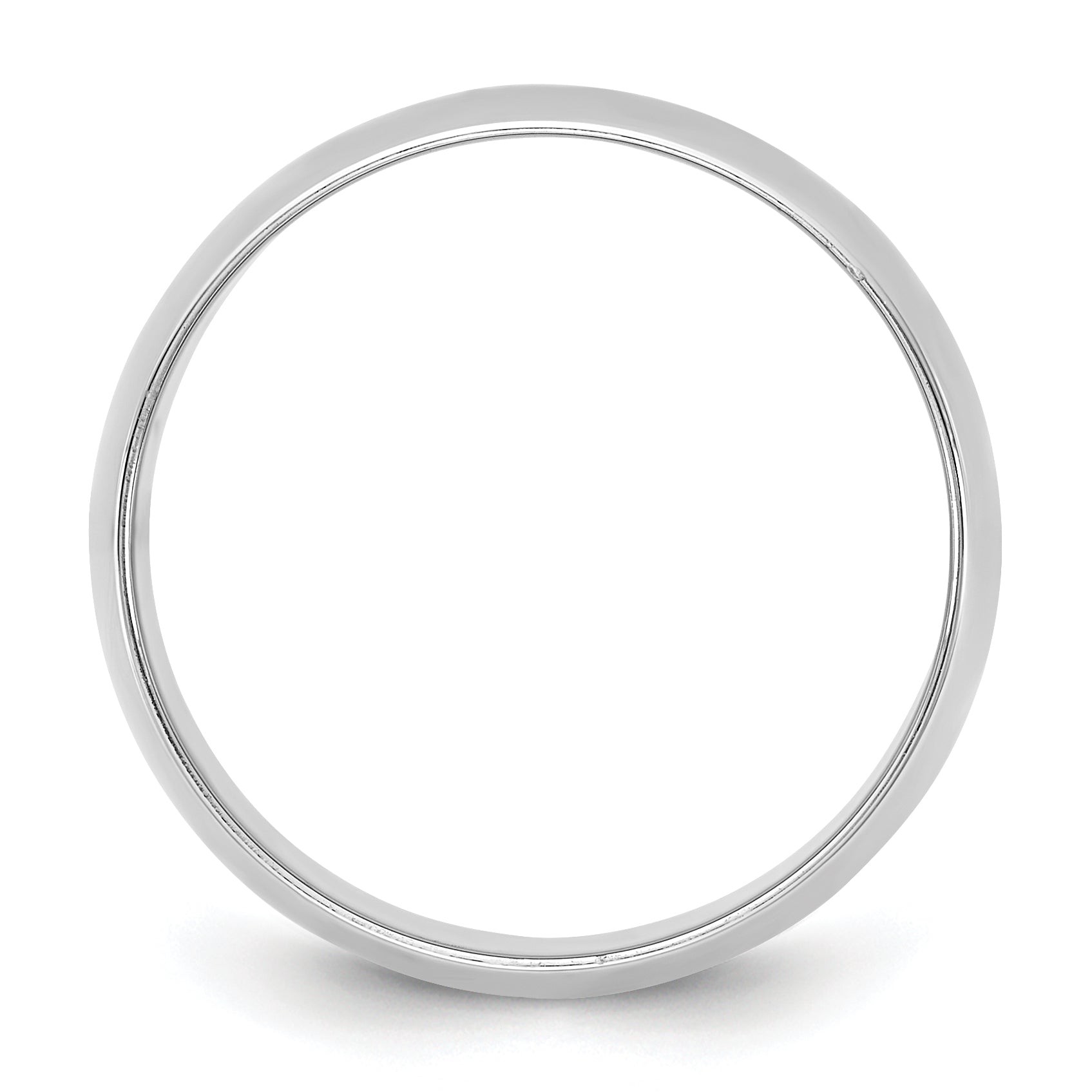10K White Gold 10Kw 7.5mm Ltw Half Round Band Size 11.5