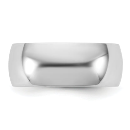 10K White Gold 10Kw 7.5mm Ltw Half Round Band Size 13.5