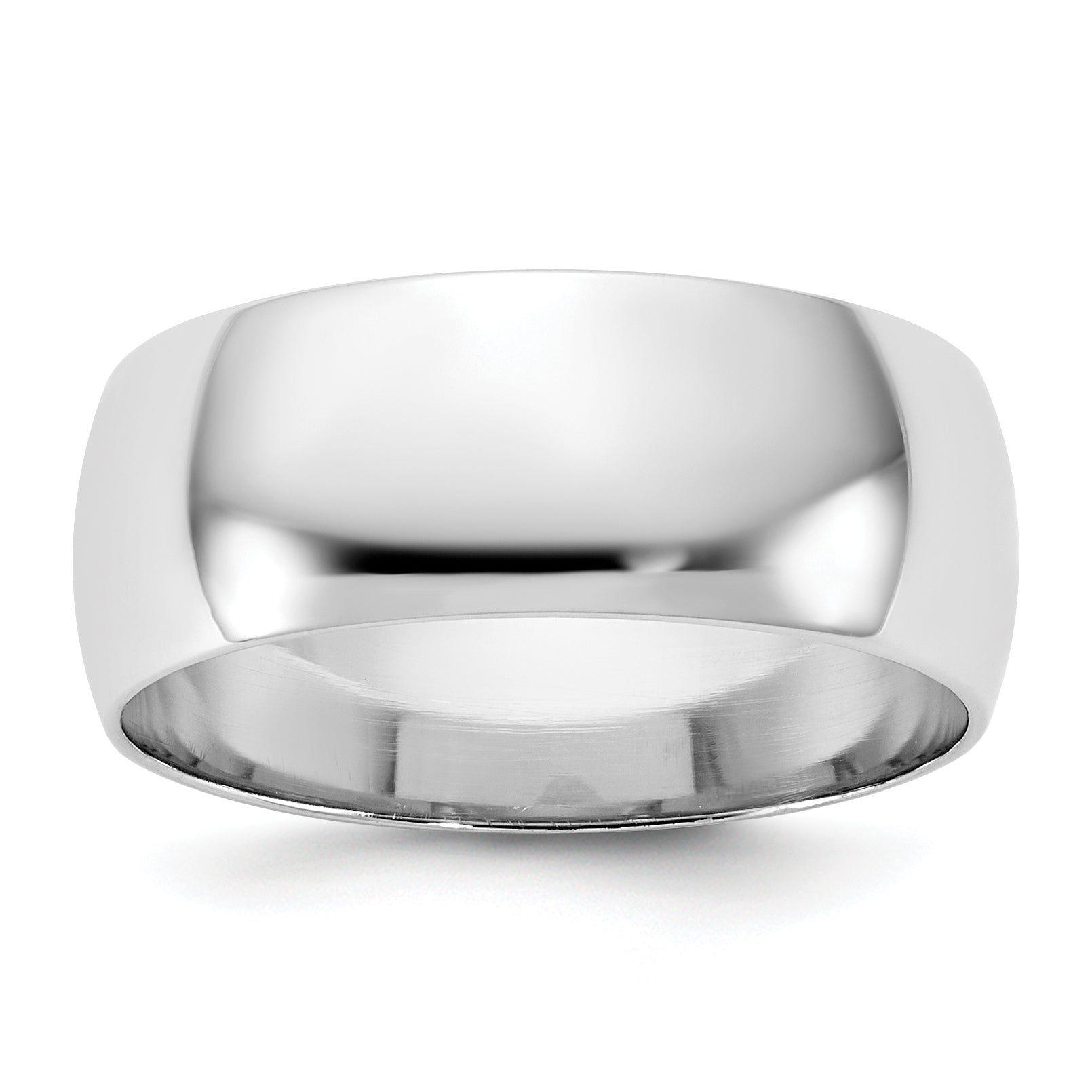10K White Gold 10Kw 7.5mm Ltw Half Round Band Size 13.5