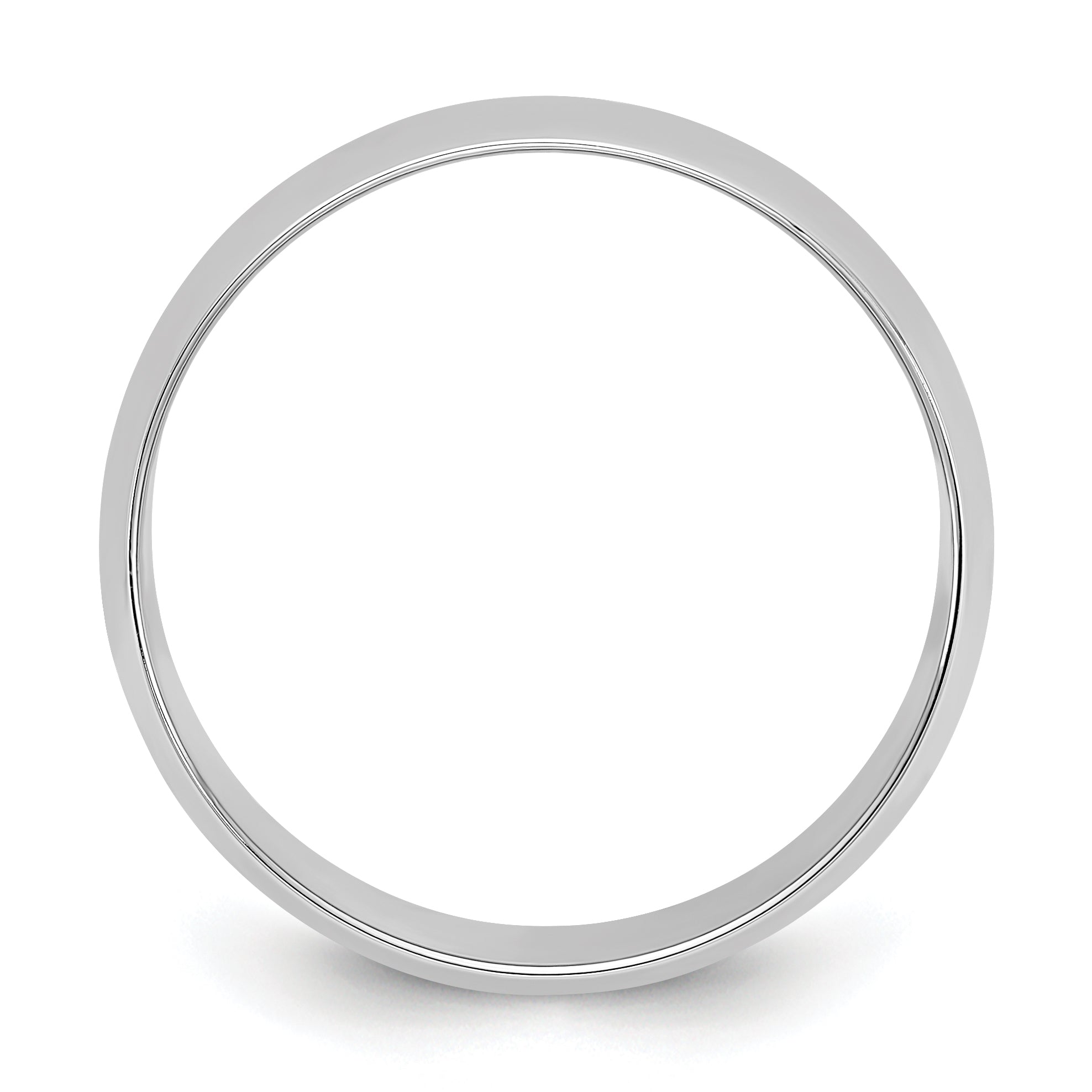 10K White Gold 8mm Lightweight Half Round Wedding Band Size 14