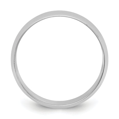 10K White Gold 8mm Lightweight Half Round Wedding Band Size 14