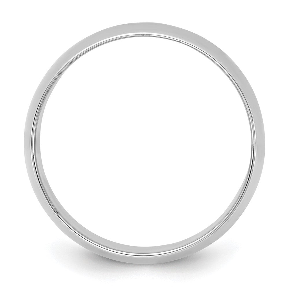 10K White Gold 10Kw 8.5mm Lightweight Half Round Band Size 5.5