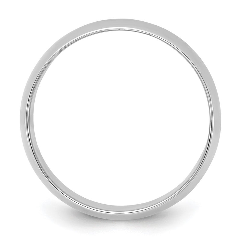 10K White Gold 10Kw 8.5mm Lightweight Half Round Band Size 5.5