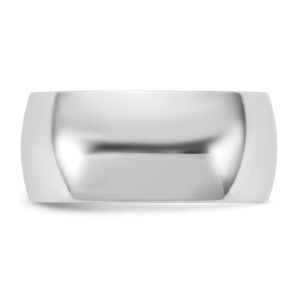 10K White Gold 10Kw 8.5mm Lightweight Half Round Band Size 8