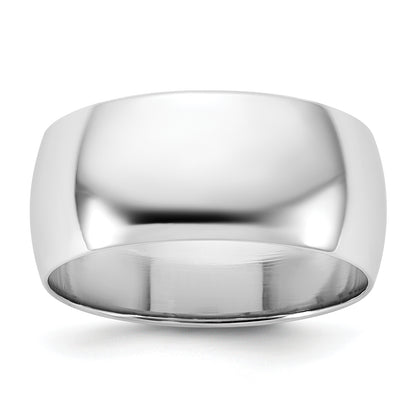 10K White Gold 10Kw 8.5mm Ltw Half Round Band Size 8