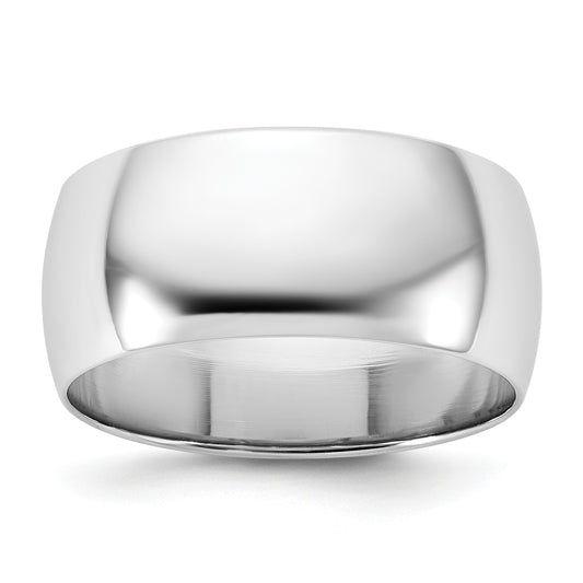 10K White Gold 10Kw 8.5mm Ltw Half Round Band Size 5.5