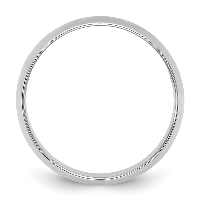 10K White Gold 10Kw 9mm Lightweight Half Round Band Size 6.5