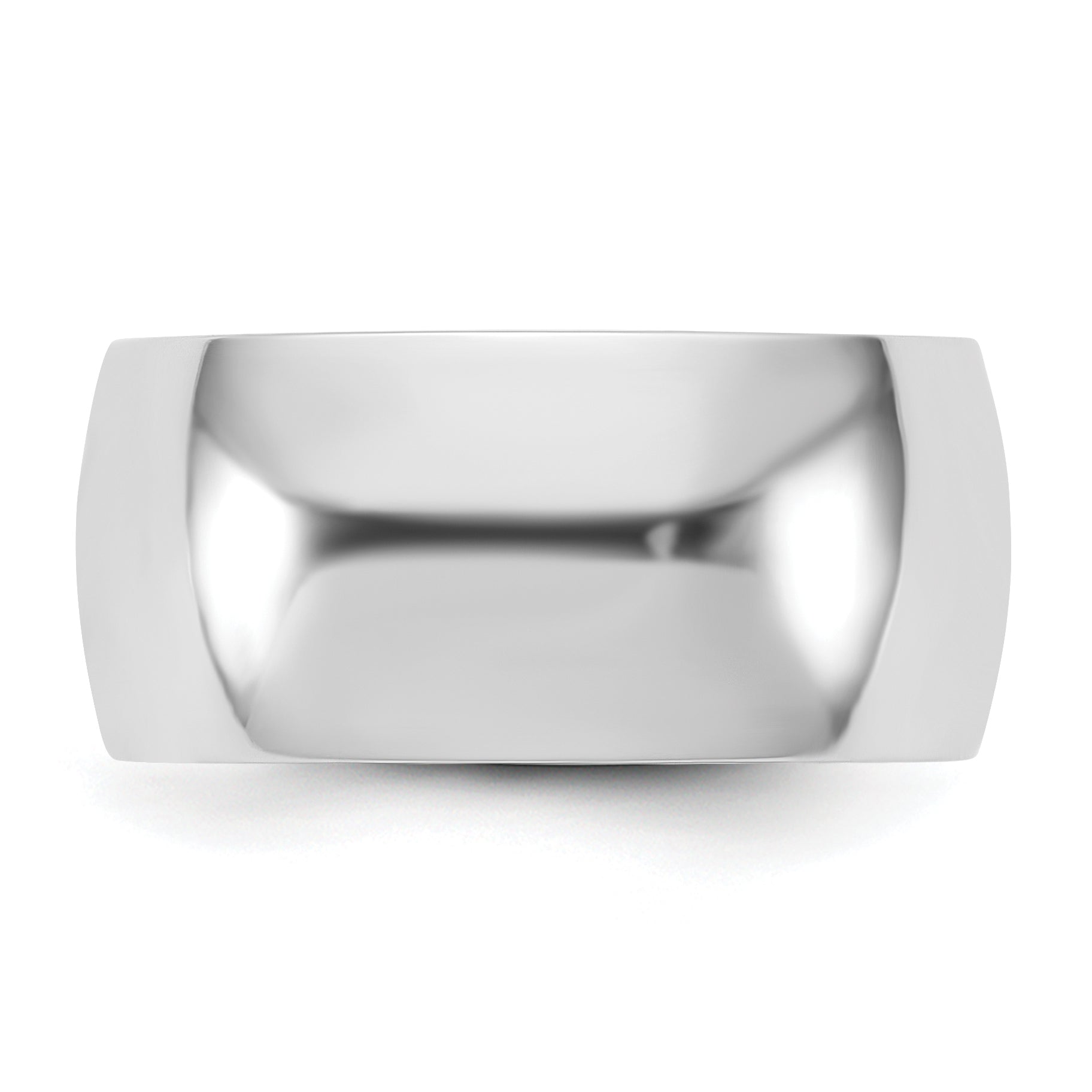 10K White Gold 10Kw 9mm Ltw Half Round Band Size 6