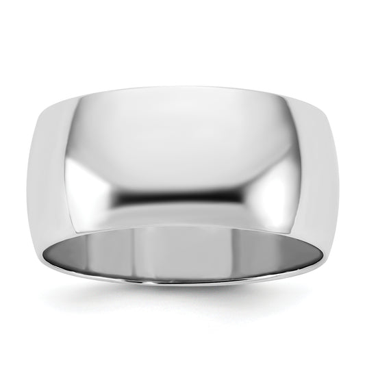 10K White Gold 10Kw 9mm Ltw Half Round Band Size 6