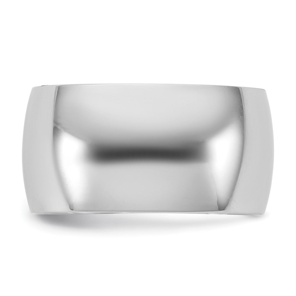 10K White Gold 10Kw 10mm Lightweight Half Round Band Size 4.5
