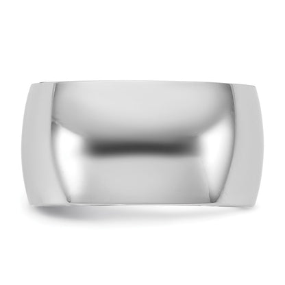 10K White Gold 10Kw 10mm Lightweight Half Round Band Size 4.5