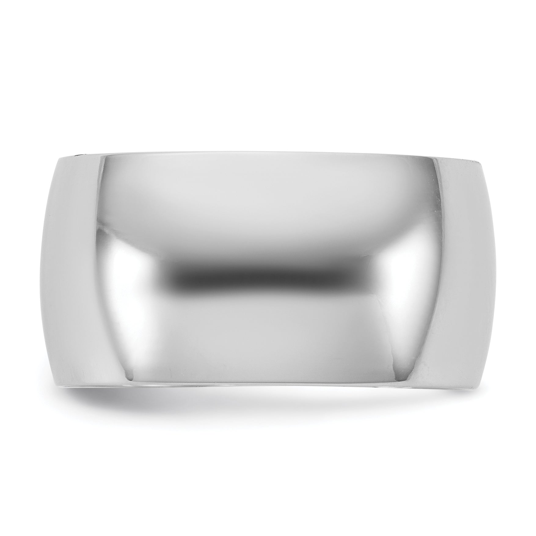10K White Gold 10Kw 10mm Ltw Half Round Band Size 14