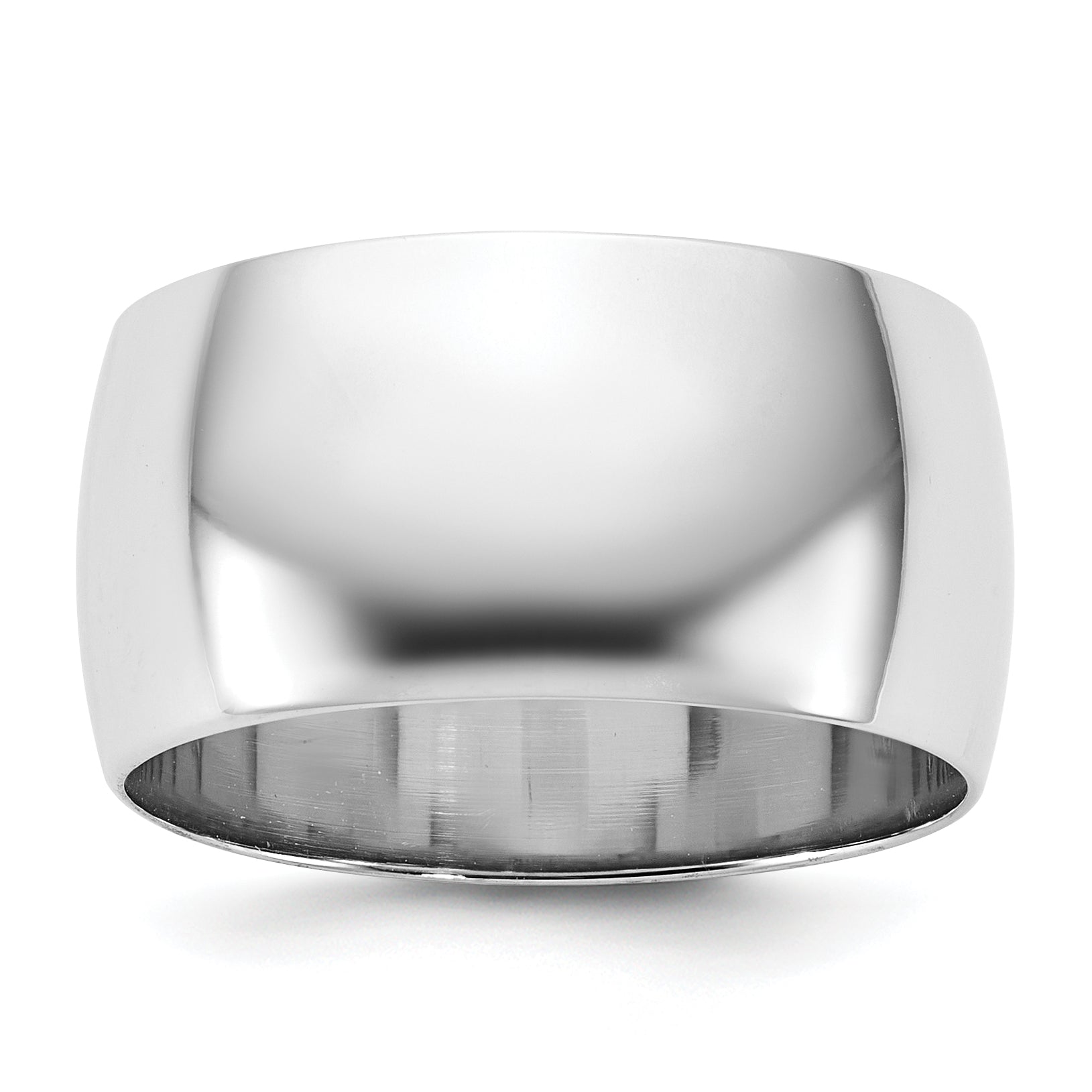 10K White Gold 10Kw 10mm Ltw Half Round Band Size 12