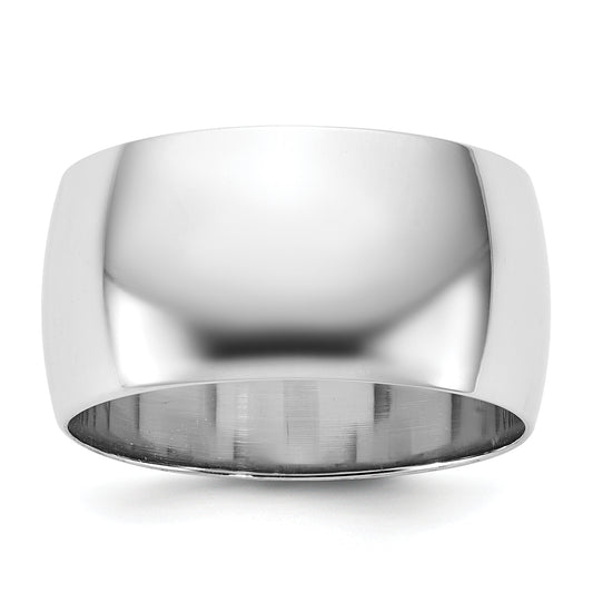 10K White Gold 10Kw 10mm Ltw Half Round Band Size 12