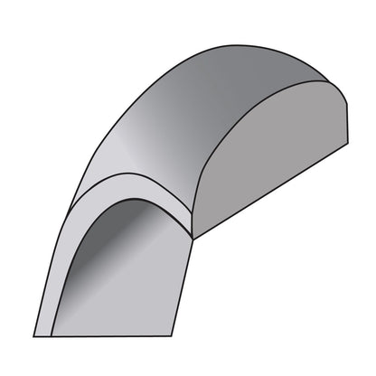 14K White Gold 9mm Half Round Band
