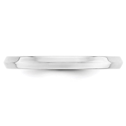18k White Gold 2.5mm Knife Edge Comfort Fit Wedding Band Ring